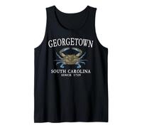 Georgetown South Carolina Crab Town Since 1729 White Art Tank Top