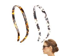 GeorgeX Wavy Headband, 2 Pieces Zigzag Headbands for Women and Men, Plastic Headband Suitable for Sunglasses (Leopard Print, One Size)