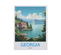 Georgia Asia,Tin Sign Vintage Metal Signs Iron Painting Retro Metal Tin Sign Plaque Poster Garden Wall Art Plaque for House Bathroom Kitchen Cafe Wall Halloween Christmas Decor(15x30cm)6x12 inch-CC66