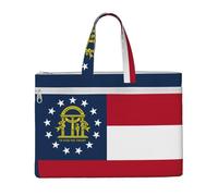 Georgia Flag 10.6 * 15 Inch Handheld Bag 2 Zipper Pockets Generous Capacity for Files - Ideal for dy and TravelWork,Stu