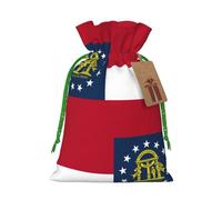 Georgia Flag Christmas Bag Gifts Happy Halloween Snacks Hamper Drawstring Wedding Favor Packaging Party