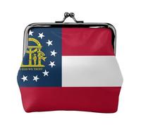 Georgia Flag coin purse for women,small womens wallet,small makeup bag for purse,ultra-thin retro change wallet, Black, One Size, Art Deco