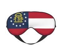 Georgia Flag Comfortable Sleeping Aid Soft Eye Mask Adjustable Blackout Cover Reversible Night Rest