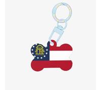 Georgia Flag Dog Tags Dog Tags Acrylic Keychain Dog Bone Shape Double Sided Pattern Tags for Dogs Cats, Medium, Acrylic