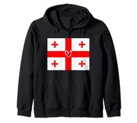 Georgia Flag Georgian Heart Proud Heritage National Day Zip Hoodie