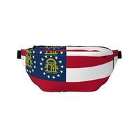 Georgia Flag Large Crossbody Fanny Pack,Gifts For Enjoy Sports Festival Workout Traveling Running Casual, Black, One Size