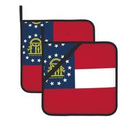 Georgia Flag Large Pot Holders Oven Mitts Set Heat Resistant Pot Holders Square Pot Holder Hot Pads8 In