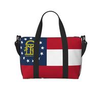 Georgia Flag print Gym Bag for Women,Carry on Weekender Overnight Duffle Bag,Personal Item Tote Bag, Black, One Size