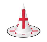 Georgia Flag Print Halloween Witch Hat for Men Women Halloween Hat Cosplay Party Decoration
