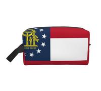 Georgia Flag Print Lightweight Travel Toiletry Bag Large Capacity Zippered Storage Pouch Cosmetics