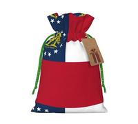 Georgia Flag Print Stylish Drawstring Pouches,Reusable Drawstring Gift Bags,Perfect For Holiday And Party