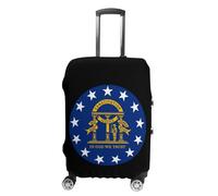 Georgia Flag Printed Luggage Cover Washable Suitcase Protector Fits 19-32 Inch Funny Travel Accessories