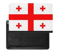 Georgia Flag Printed Passport Holder Cover PU Leather Travel Waterproof Slim Passport Wallet for Airport