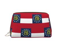 Georgia Flag Printed Zippered Toiletry Bag, Wide Open Storage Case for Personal Care Items and Cosmetics