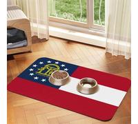 Georgia Flag Printing Pet Absorbent Tablecloth, Special Pad For Pet Bowls, Rollable For Storage, Ideal For Pet Bowls