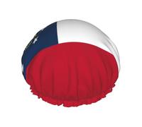Georgia Flag Shower Caps For Women, Elastic And Reusable Bath Caps, Double Waterproof Layers Shower Cap, Bathing Shower Caps