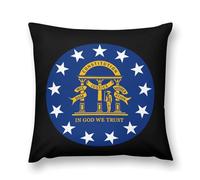 Georgia Flag Soft Cushion Cover Square Throw Pillow Covers Funny Decorative Pillowcases for Couch Sofa Living Room