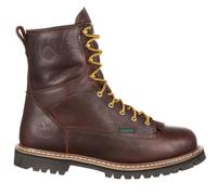 Georgia G7313 Steel Toe Waterproof Logger Men's Leather Work Boots Shoes, Brown, 10 UK E