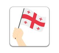 Georgia Hand Held Flag Pack of 10 Square Stickers - 55mm x 55mm