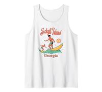 Georgia Jekyll Island GA Surfer Surfing Fishing Pier Tank Top
