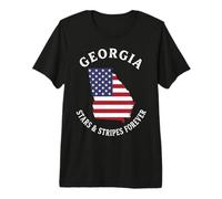 Georgia Map American Flag Stars & Stripes Forever Premium T-Shirt