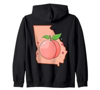 Georgia Map Georgia Peach State Fruit Zip Hoodie