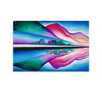 Georgia O'Kéeffe - Lake George Reflection Classic Masterpiece Poster Decorative Painting Canvas Wall Art Living Rooms Bedroom Painting 12x18inch(30x45cm)