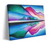 Georgia O'Kéeffe - Lake George Reflection Classic Masterpiece Poster Wall Art Scroll Canvas Painting Picture Living Room Decor Home 08x12inch(20x30cm)