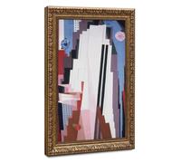Géorgia O'Kéeffe Manhattan Art Posters Classic Artwork Gold Frame Canvas Wall Art Elegant Vintage Interior Decoration Piece20 L X 30" W