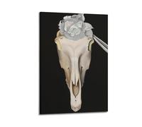 Géorgia O'Kéeffe Painter's Artwork Horse's Skull with White Rose Posters Home Decor Wall Art Hanging Picture Print Bedroom Decorative Room Aesthetic 08x12inch(20x30cm)
