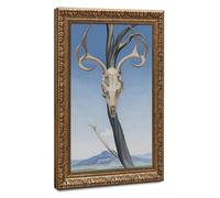 Géorgia O'Kéeffe Skulls Art Posters Vintage Gold Frame Wall Art Canvas Print Antique Style Elegant Living Room Decor24 L X 36" W