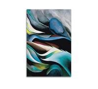 Georgia O'Keeffe Works (From The Lake No. 1) RuralVintage Art Painting Printed Hanging Canvas Wall Poster 08x12inch(20x30cm)