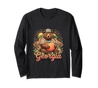 Georgia Peach Bear Southern Charm Nature Style Long Sleeve T-Shirt