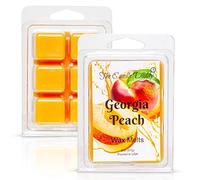 Georgia Peach - Southern Peach Fruit Scented Melt- Maximum Scent Wax Cubes/Melts- 1 Pack -2 Ounces- 6 Cubes, Gift for Women, Men, BFF, Friend, Wife, Mom, Birthday, Sister, Daughter, Anniversary