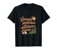 Georgia Peaches & Southern Breeze Retro Cursive Design T-Shirt