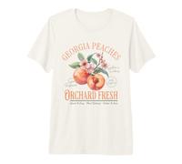 Georgia Peaches Vintage Botanical Fruit Lover Cottagecore Premium T-Shirt