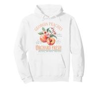 Georgia Peaches Vintage Botanical Fruit Lover Cottagecore Pullover Hoodie