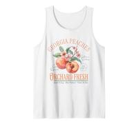 Georgia Peaches Vintage Botanical Fruit Lover Cottagecore Tank Top