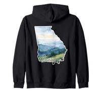 Georgia Pride State Watercolor Landscape Art Design Zip Hoodie