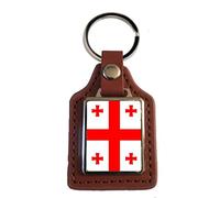 Georgia Republic New Brown Leather Square Key Fob And Gift Bag