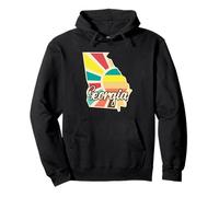 Georgia Retro State Pride Colorful Outline Design Pullover Hoodie