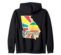 Georgia Retro State Pride Colorful Outline Design Zip Hoodie