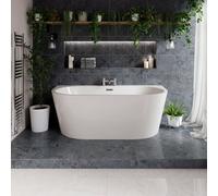 Georgia Round Double Ended Freestanding Back to Wall Bath with Tap Ledge | White | Acrylic | 1700mm x 800mm