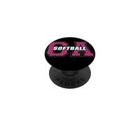 Georgia Softball Vintage Pink Animal Style GA State Art PopSockets Adhesive PopGrip
