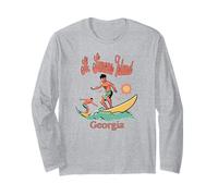 Georgia St. Simons Island GA Surfer Surfing Fishing Pier Long Sleeve T-Shirt