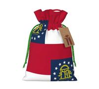 Georgia State Flag Christmas Bag Gifts Happy Halloween Snacks Hamper Drawstring Wedding Favor Packaging Party