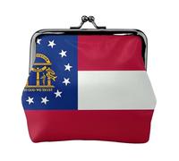 Georgia State Flag coin purse for women,small womens wallet,small makeup bag for purse,ultra-thin retro change wallet, Black, One Size, Art Deco