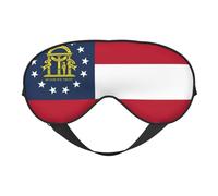 Georgia State Flag Comfortable Sleeping Aid Soft Eye Mask Adjustable Blackout Cover Reversible Night Rest