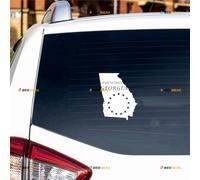 Georgia State Flag Map Star in God We Trust Sticker Decal Vinyl - White 15.2cm - for Car Boat Laptop Cup No Background Die-Cut