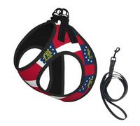 Georgia State Flag Pet Leash Vest For Small Dogs Cats Reflective Adjustable Soft Outdoor Walking Hiking Training